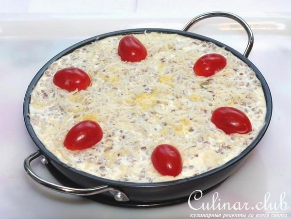 Каша гречневая, запеченная с творогом