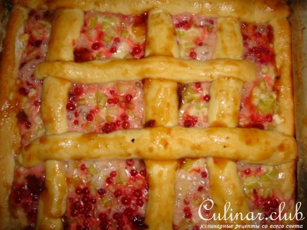 пирог с ревенем(рабарбаром) латвийский