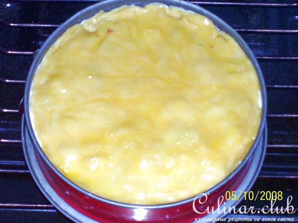 Баница с фруктами и творогом
