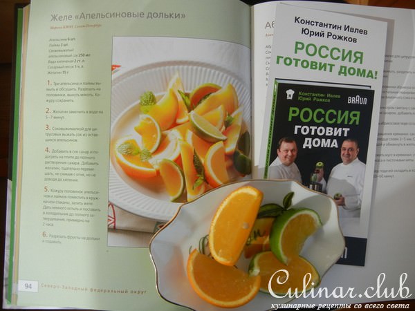 Десерт из желе «Цитрусовые дольки»