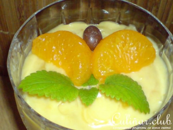 Крем из апельсинового сока с мандаринами и сливками
