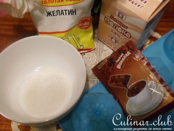 Желе из топлёного молока с шоколадом