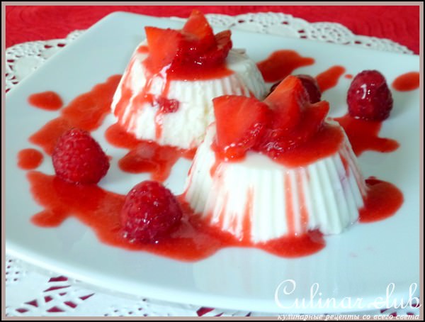 Бланманже с клубникой