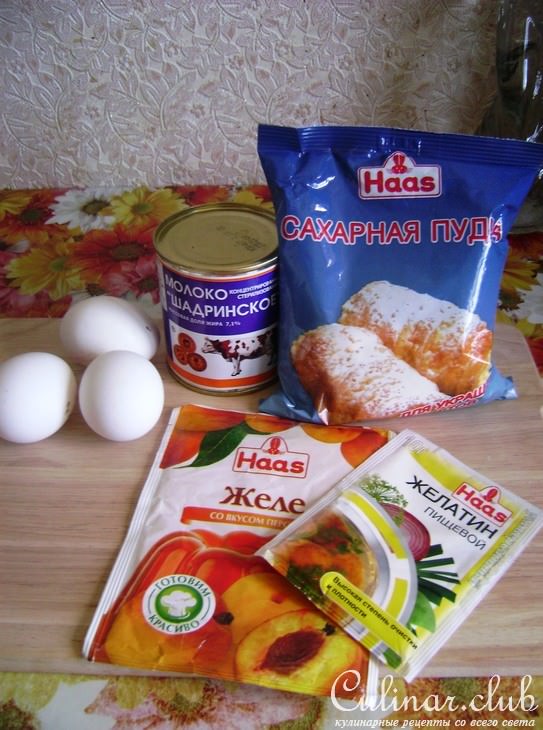 Мусс со вкусом персика «Небесное наслаждение»( по мотивам десерта «Птичье молоко»). 